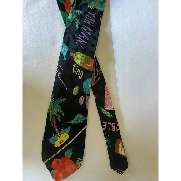 Nicole Miller Vintage 1990 Jamacin Black Tie - Picture 3 of 5